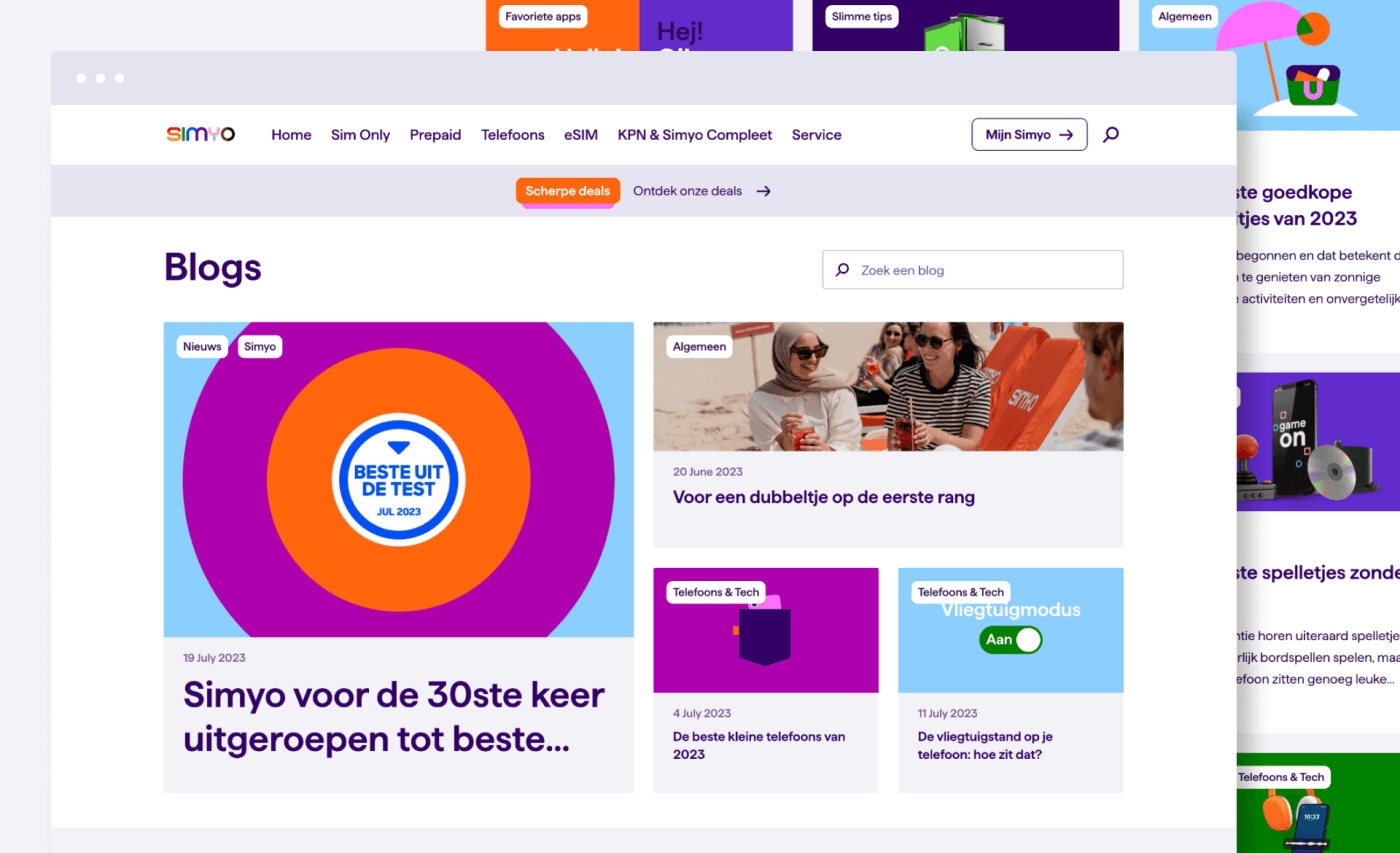 Key Agency case: Simyo SEO blogs, de blogs op de Simyo website