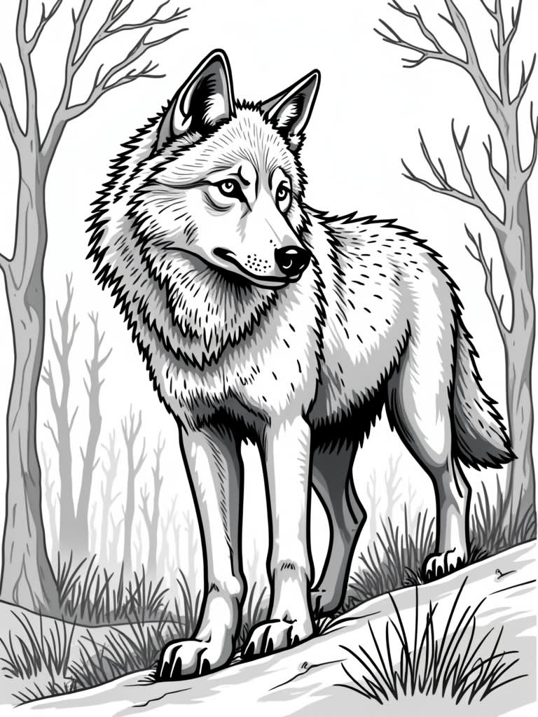 10 wolves / Coloring Page / Learning Corner