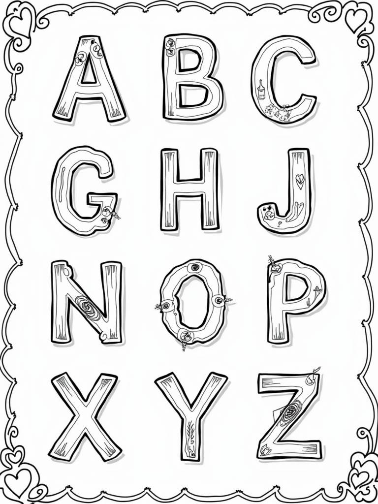 ABC practice / Coloring Page / Learning Corner