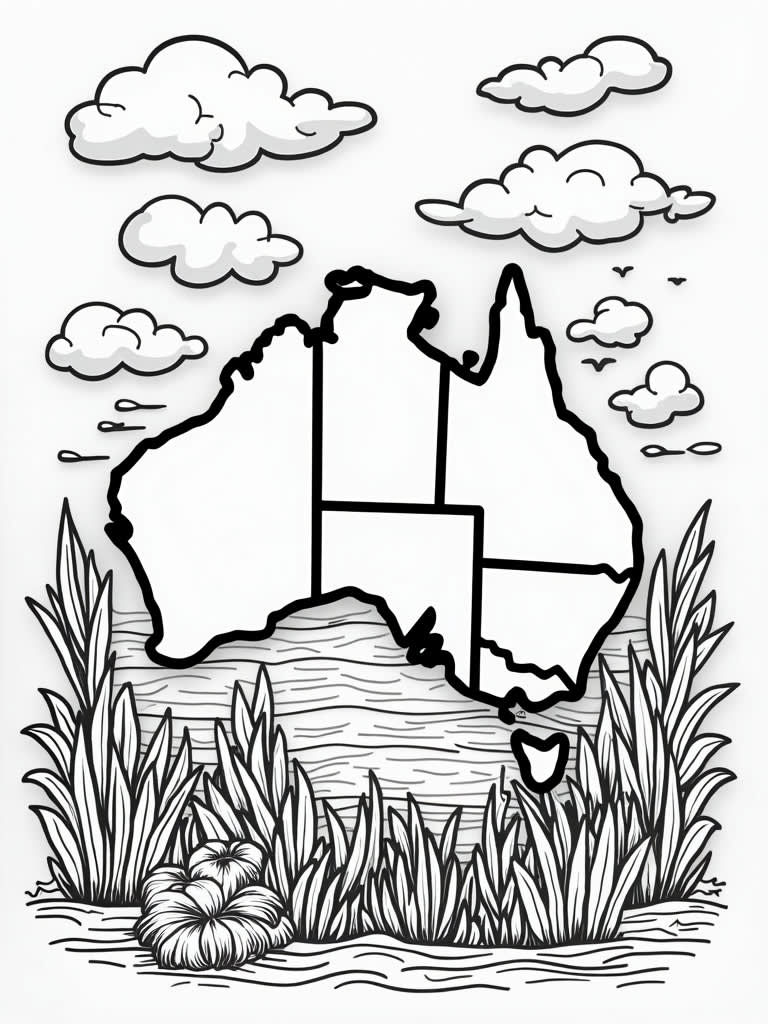 AUSTRALIA / Coloring Page / Learning Corner