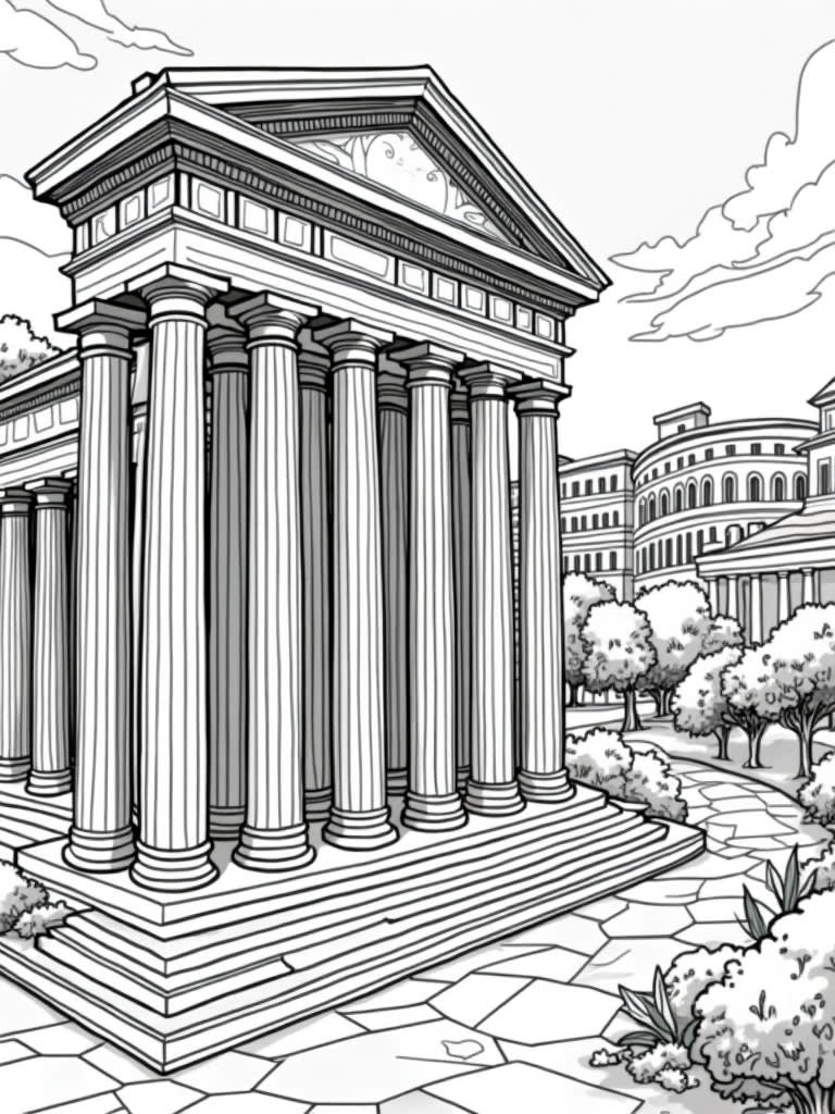 Ancient Rome Geography / Coloring Page / Learning Corner