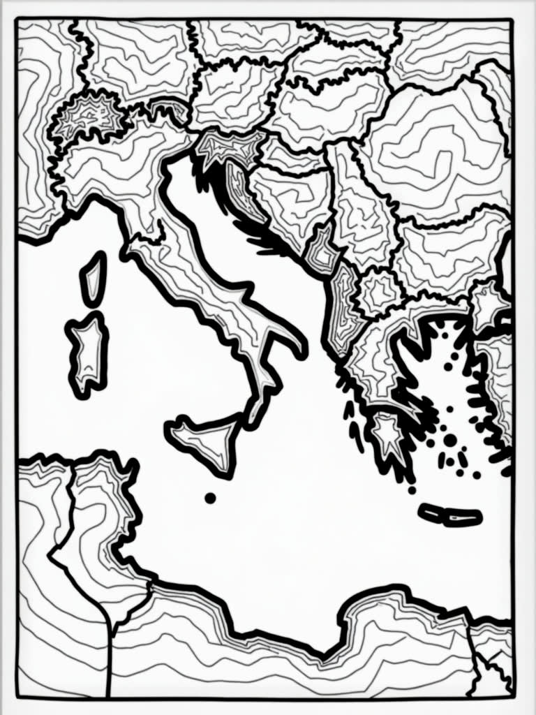 Ancient Rome Geography map / Coloring Page / Learning Corner