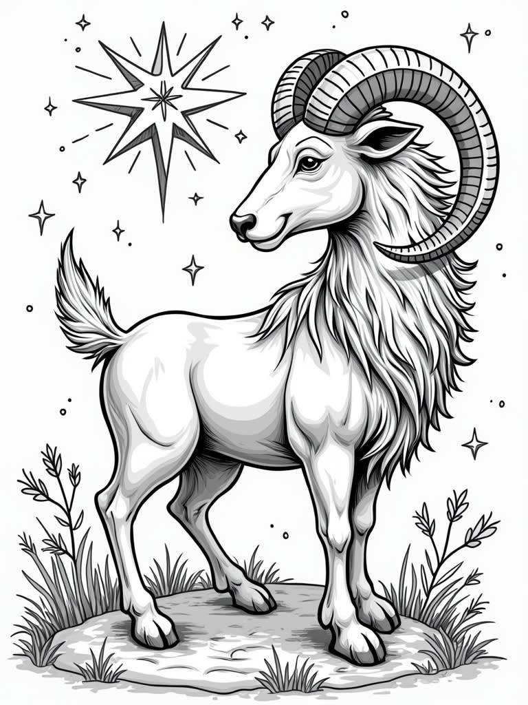 Aries star constellation / Coloring Page / Learning Corner