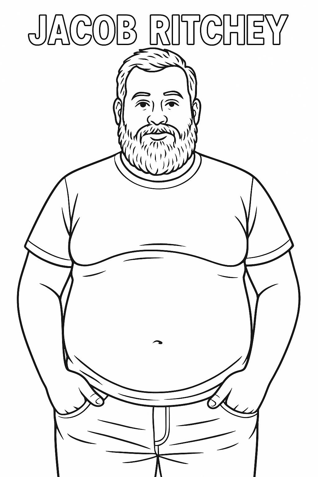Jacob Ritchey dad bod with beard / Coloring Page / Learning Corner