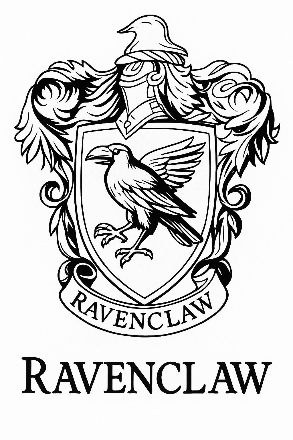 Ravenclaw House Crest / Coloring Page / Learning Corner
