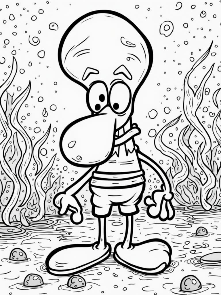 Squidward from spongebob squarepants / Coloring Page / Learning Corner