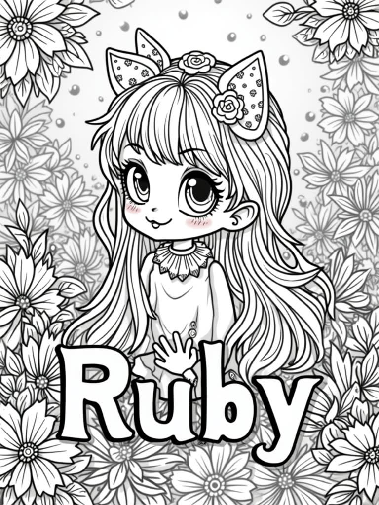 color the name ruby / Coloring Page / Learning Corner