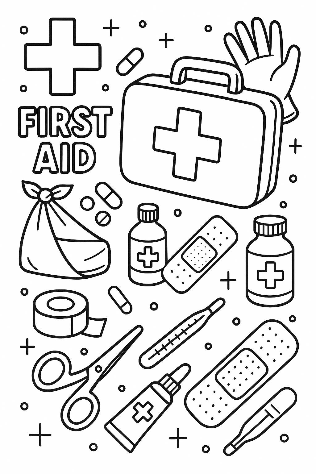 first aid / Coloring Page / Learning Corner