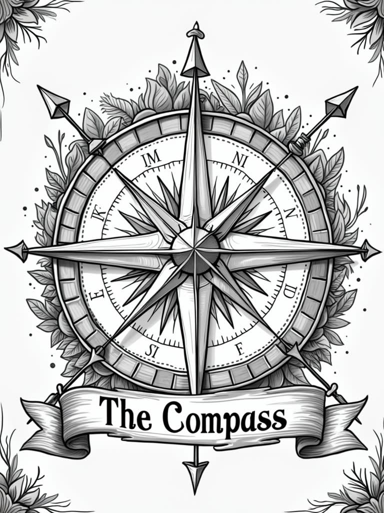 make a badge with a compass, with the north arrow titled Jesus the west ...