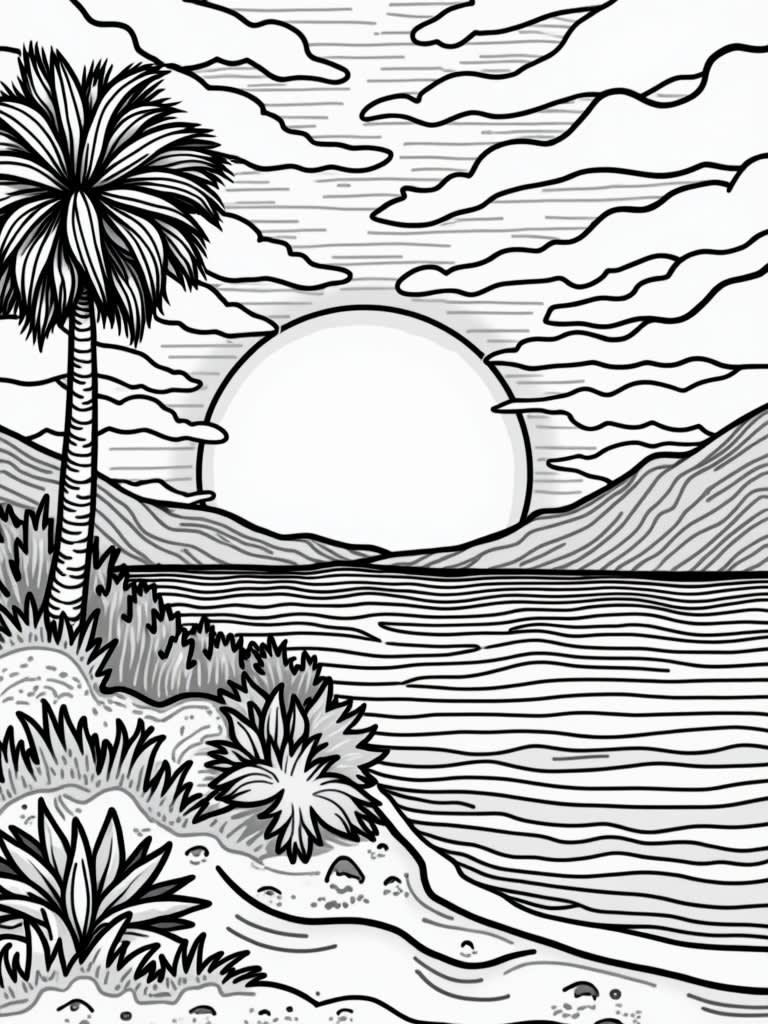 what creates a sunset / Coloring Page / Learning Corner