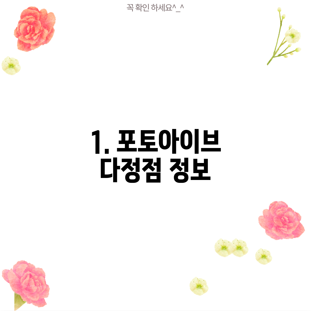1. 포토아이브 다정점 정보