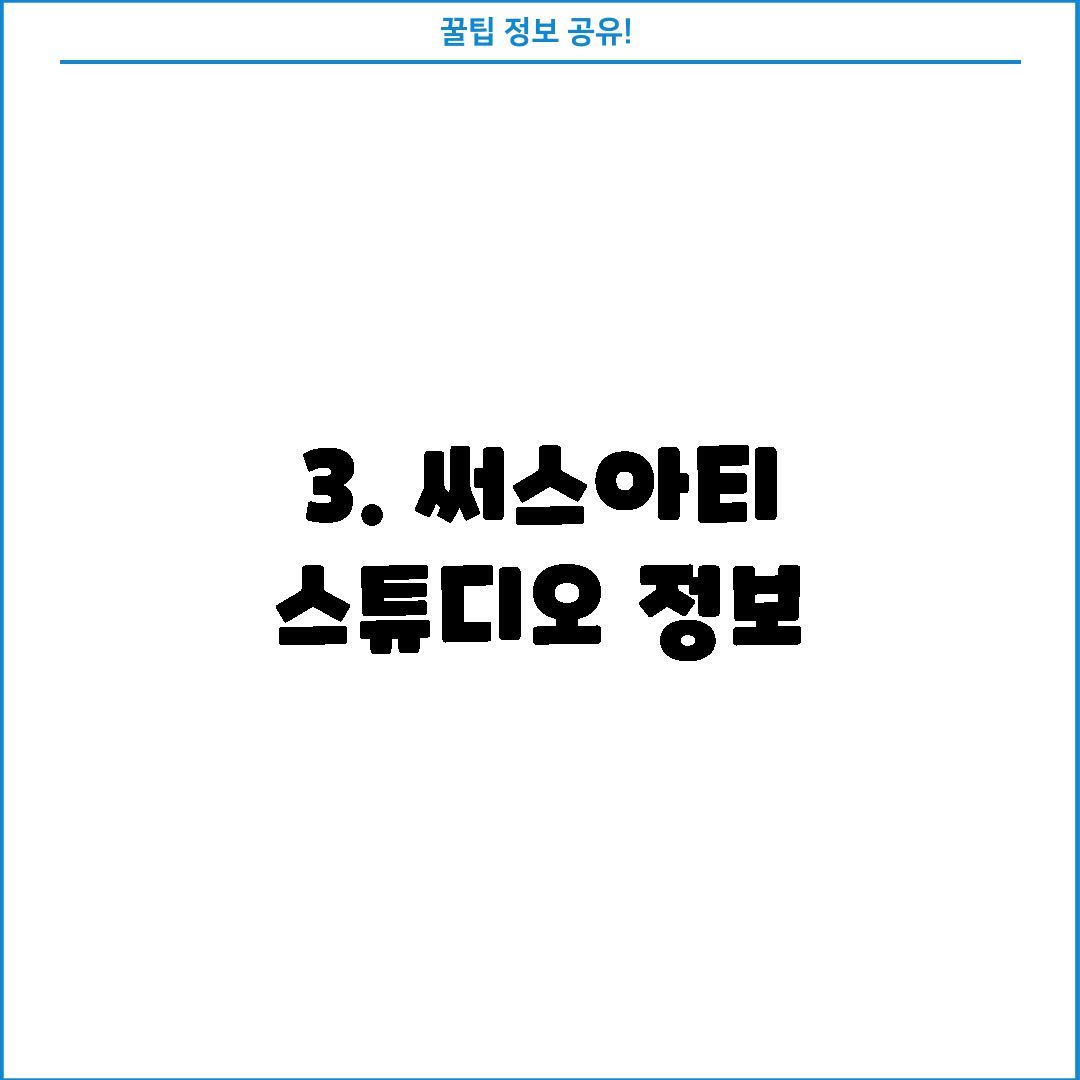 3. 써스아티 스튜디오 정보