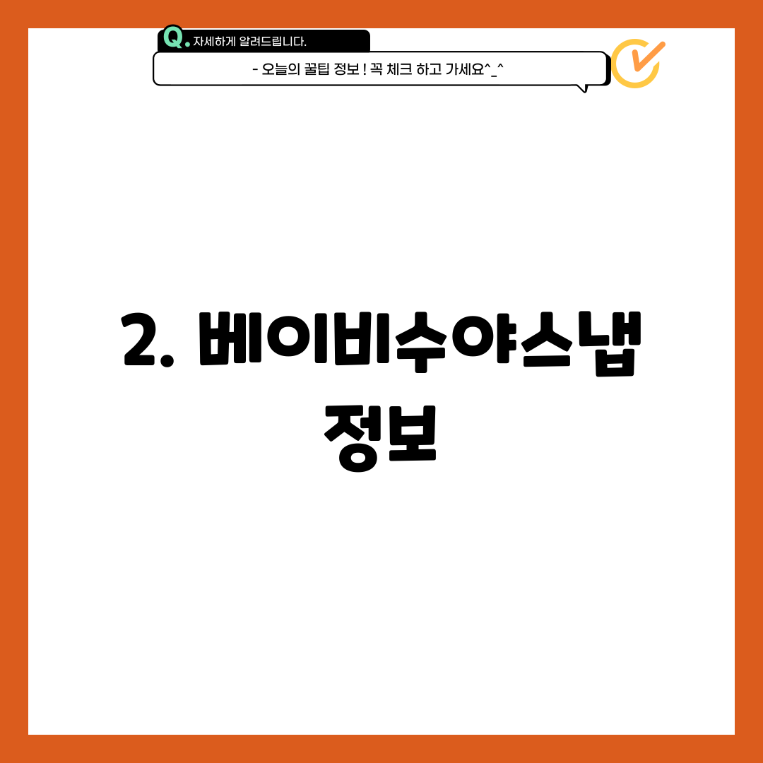 2. 베이비수야스냅 정보