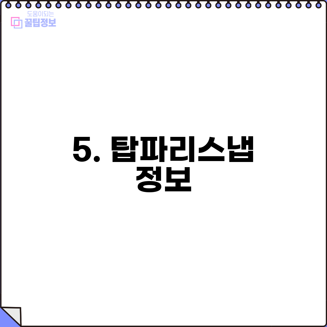 5. 탑파리스냅 정보