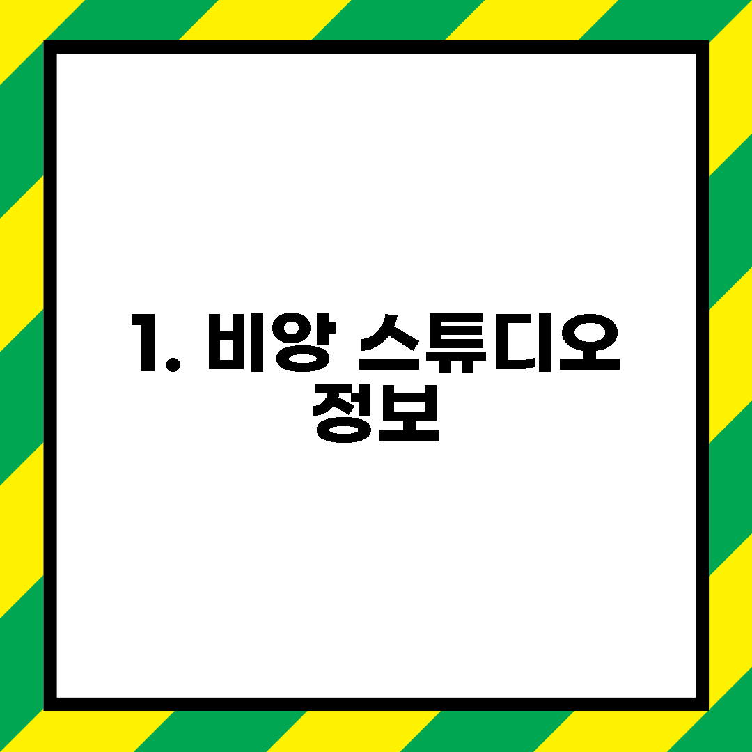1. 비앙 스튜디오 정보