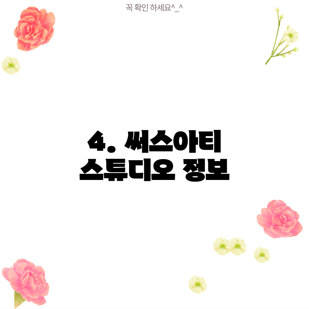 4. 써스아티 스튜디오 정보