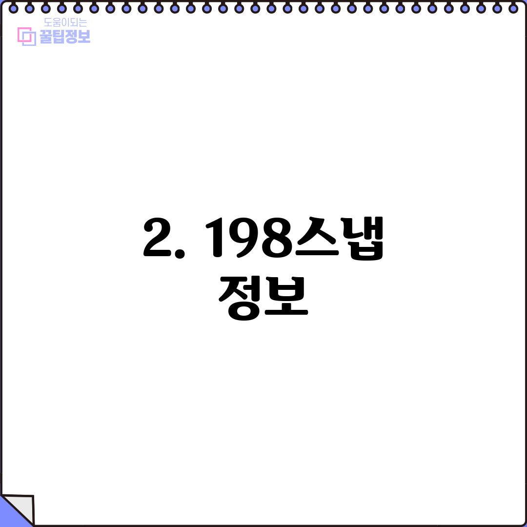 2. 198스냅 정보