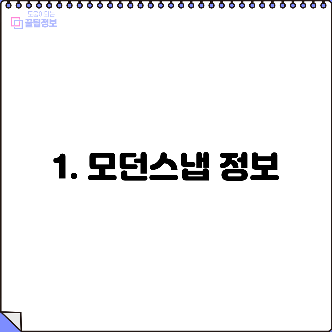 1. 모던스냅 정보