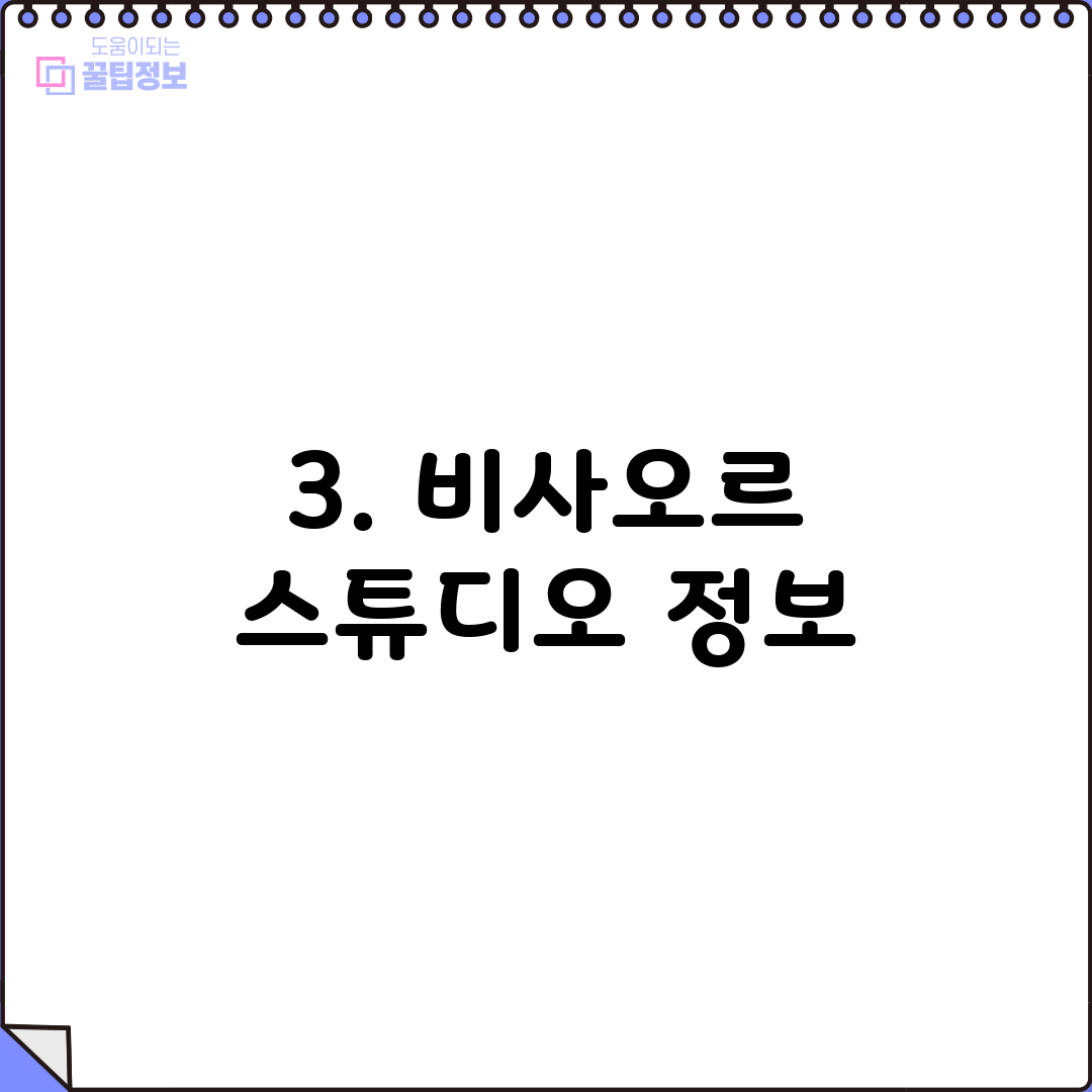 3. 비사오르 스튜디오 정보