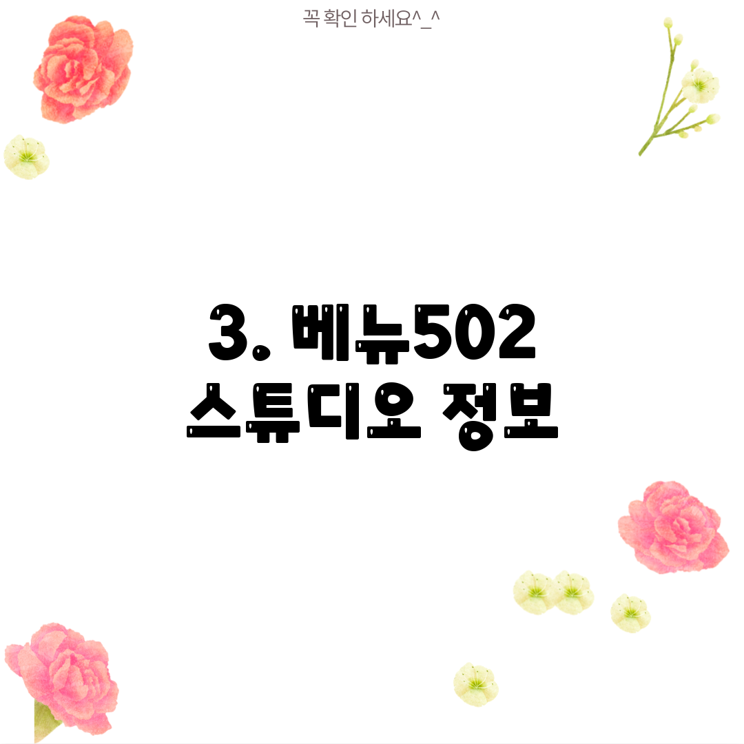 3. 베뉴502 스튜디오 정보