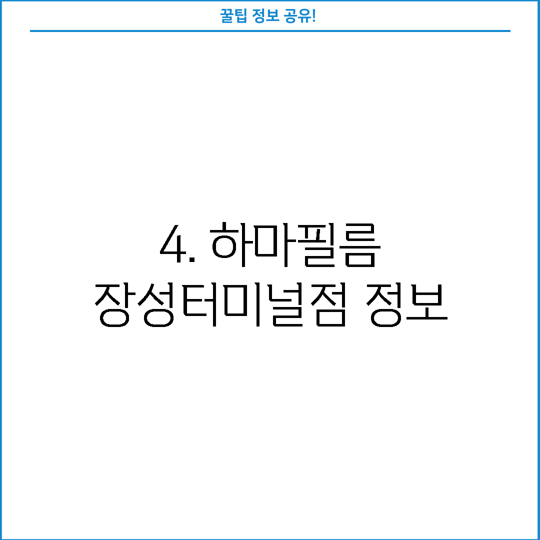 4. 하마필름 장성터미널점 정보