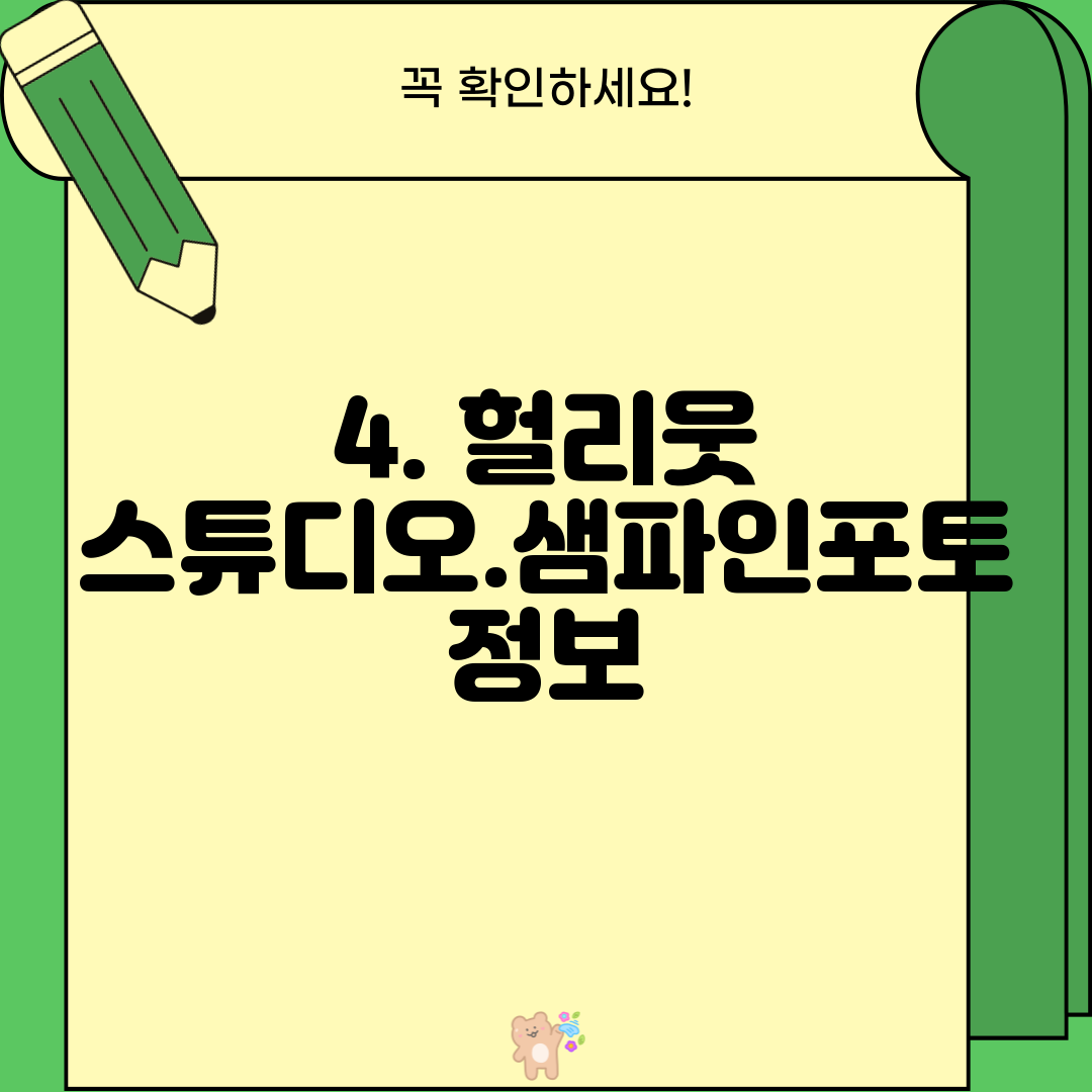 4. 헐리웃 스튜디오.샘파인포토 정보