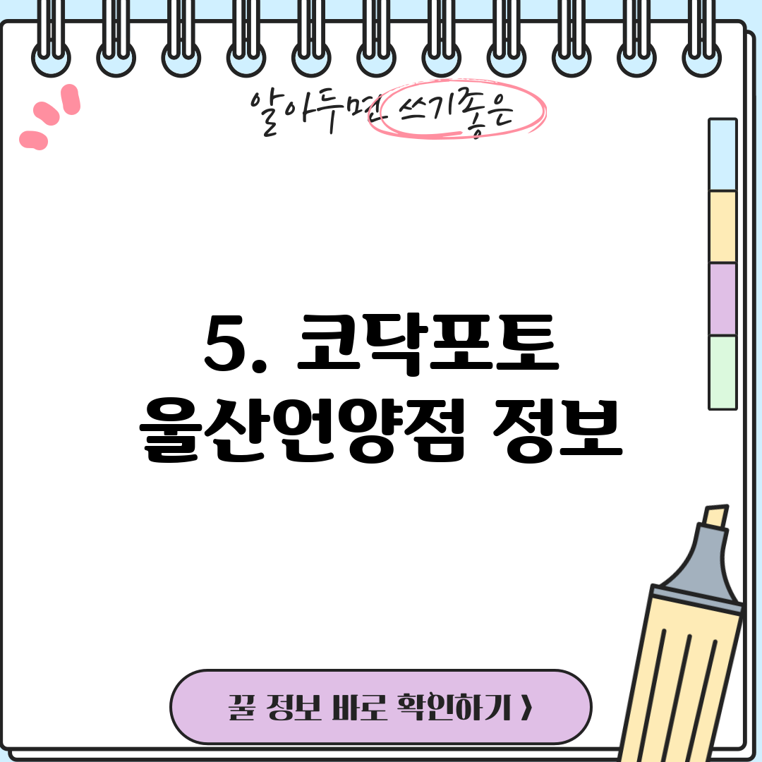 5. 코닥포토 울산언양점 정보