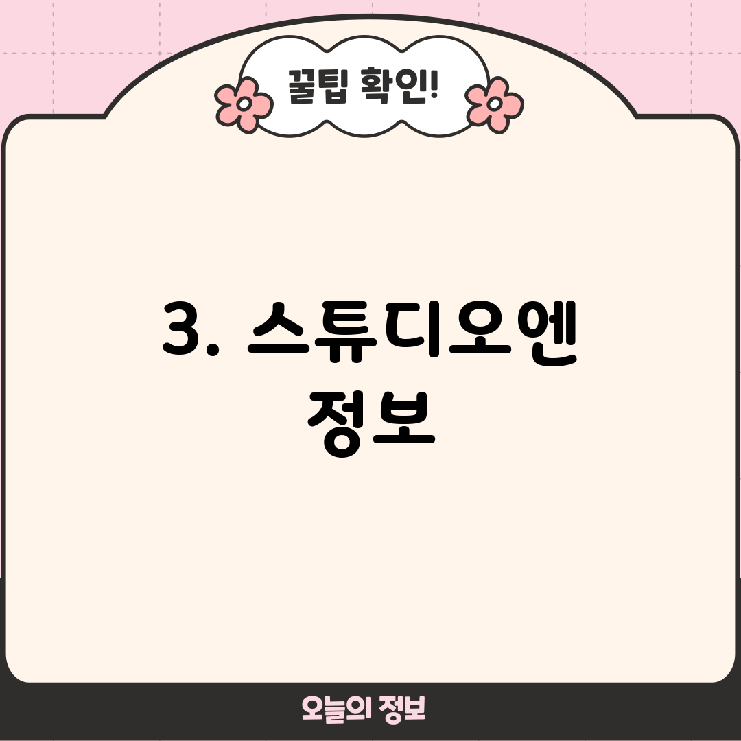 3. 스튜디오엔 정보