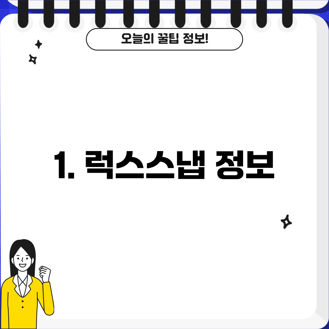 1. 럭스스냅 정보
