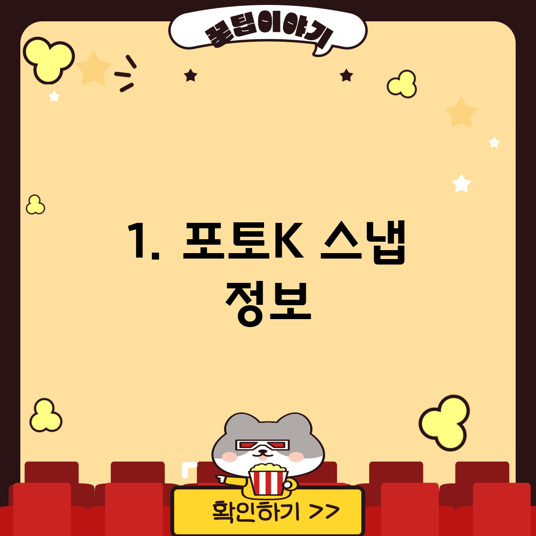 1. 포토K 스냅 정보
