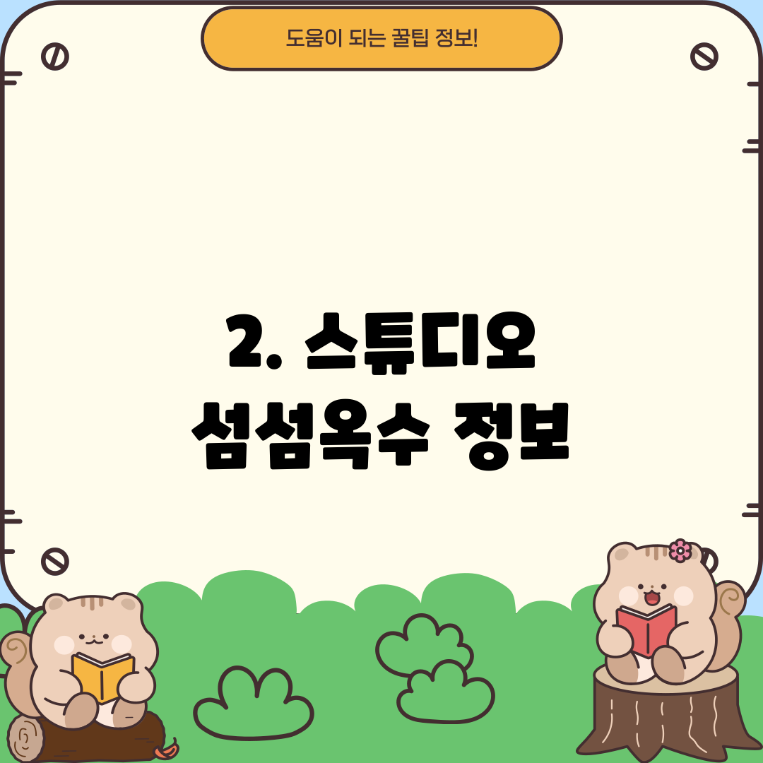 2. 스튜디오 섬섬옥수 정보