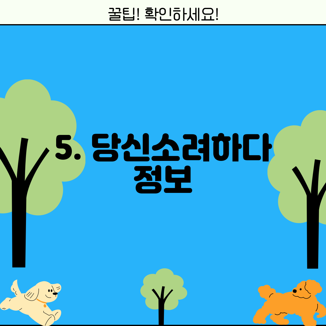 5. 당신소려하다 정보