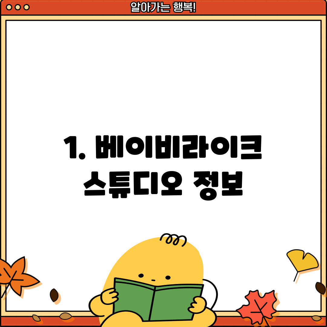 1. 베이비라이크 스튜디오 정보