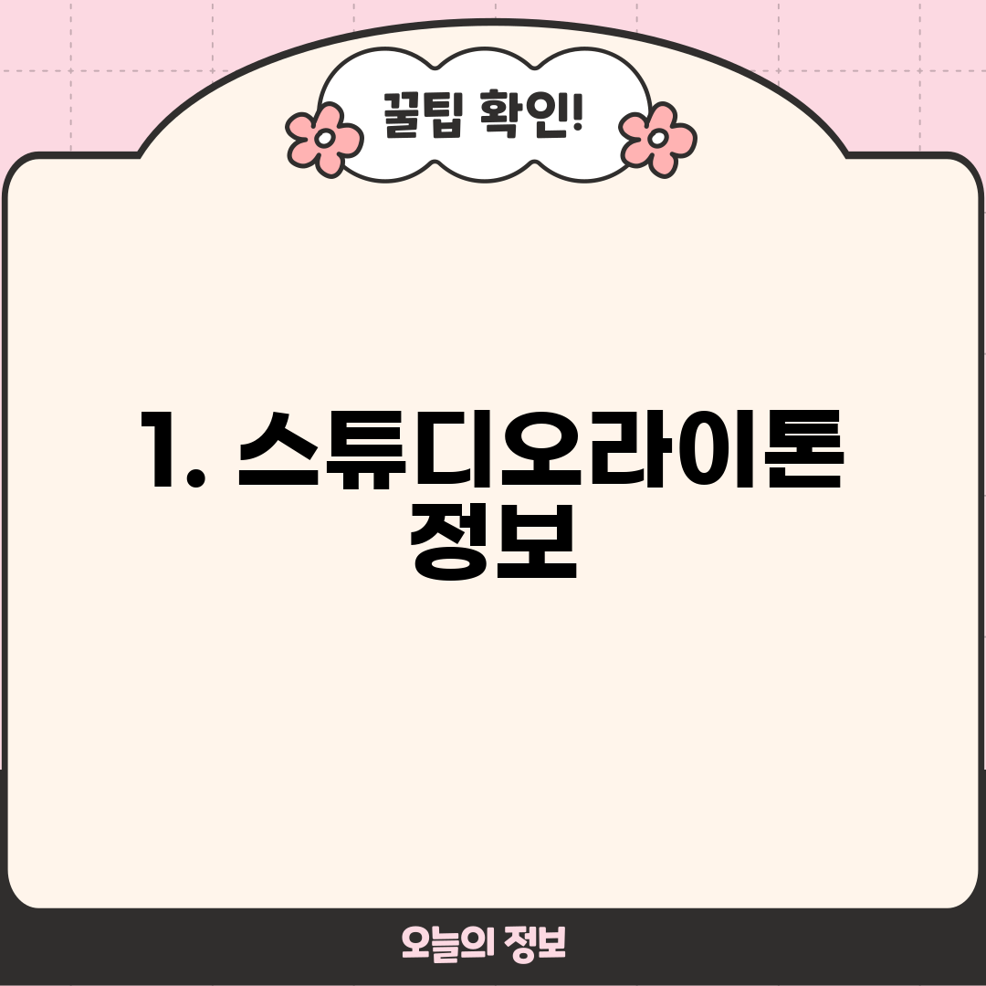 1. 스튜디오라이톤 정보