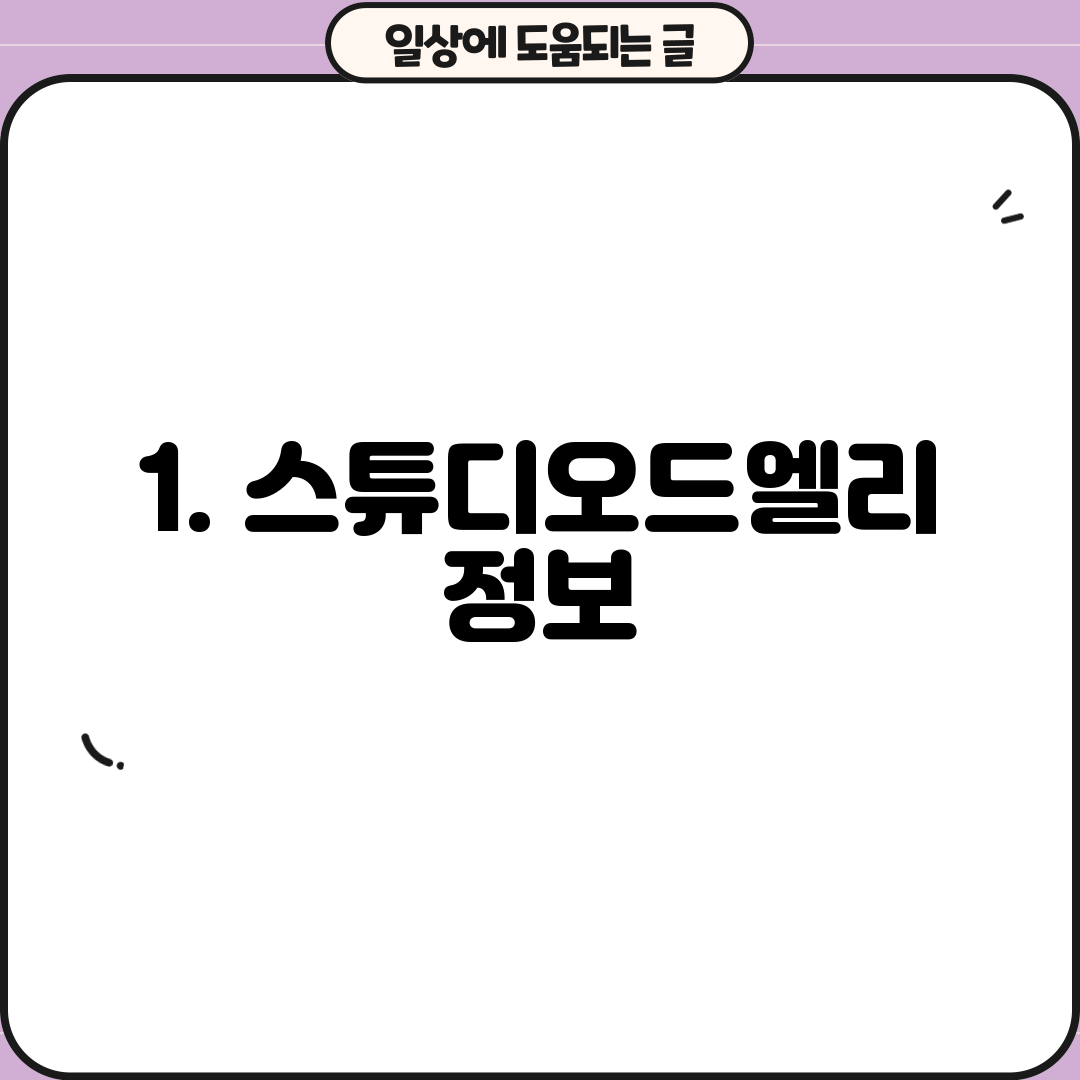 1. 스튜디오드엘리 정보