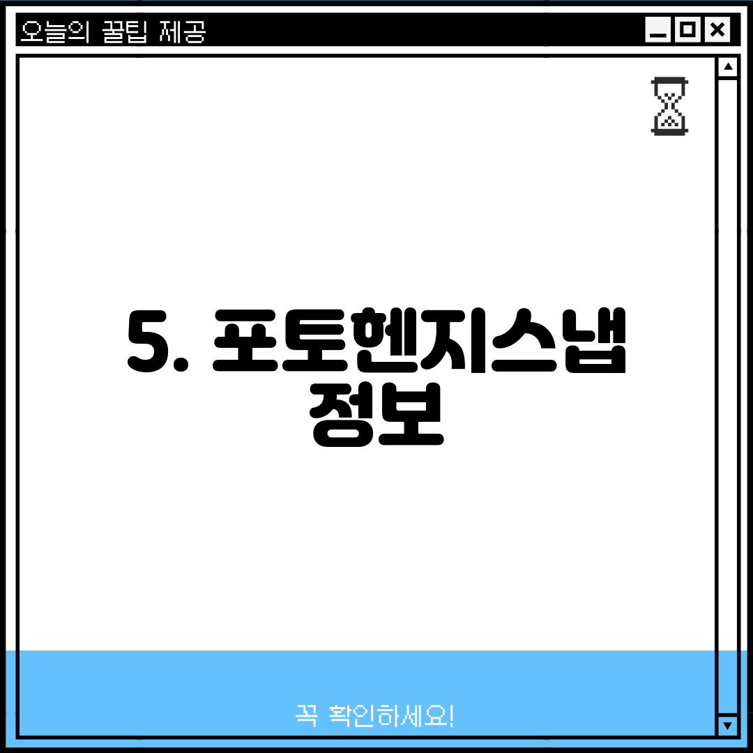 5. 포토헨지스냅 정보