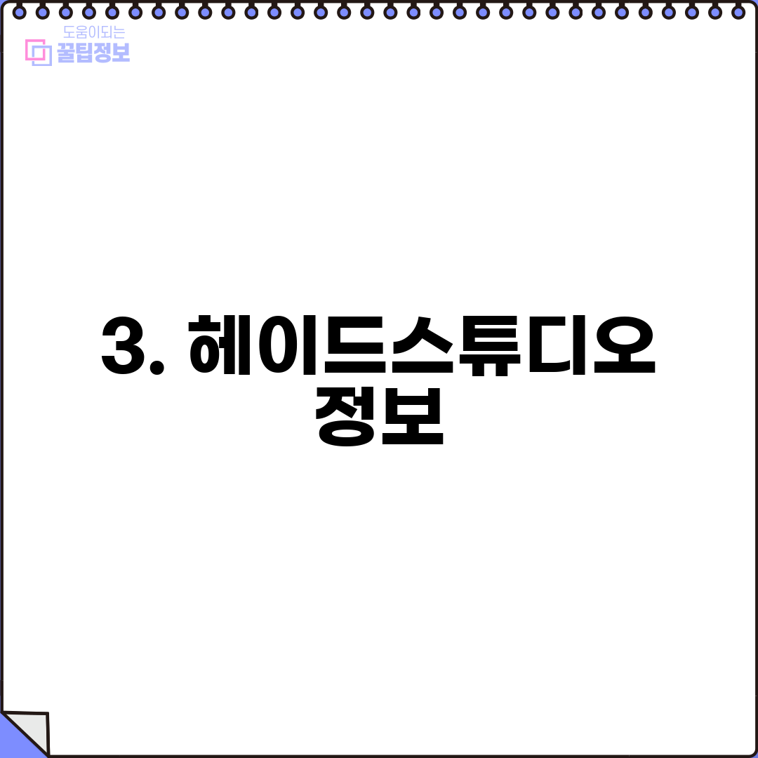 3. 헤이드스튜디오 정보