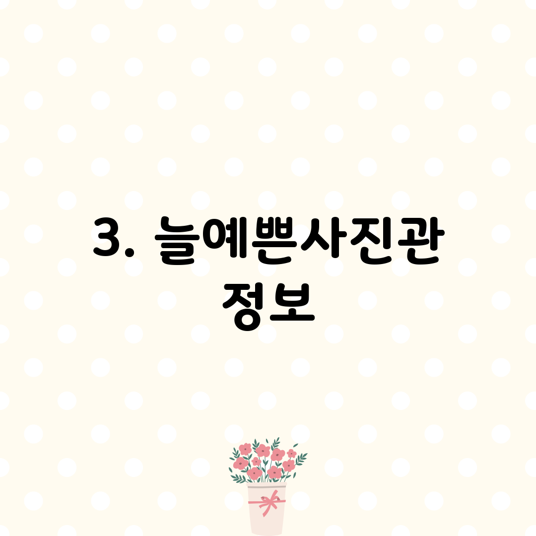 3. 늘예쁜사진관 정보