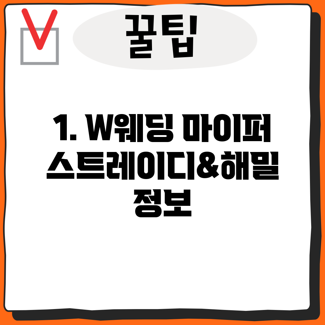 1. W웨딩 마이퍼스트레이디&해밀 정보