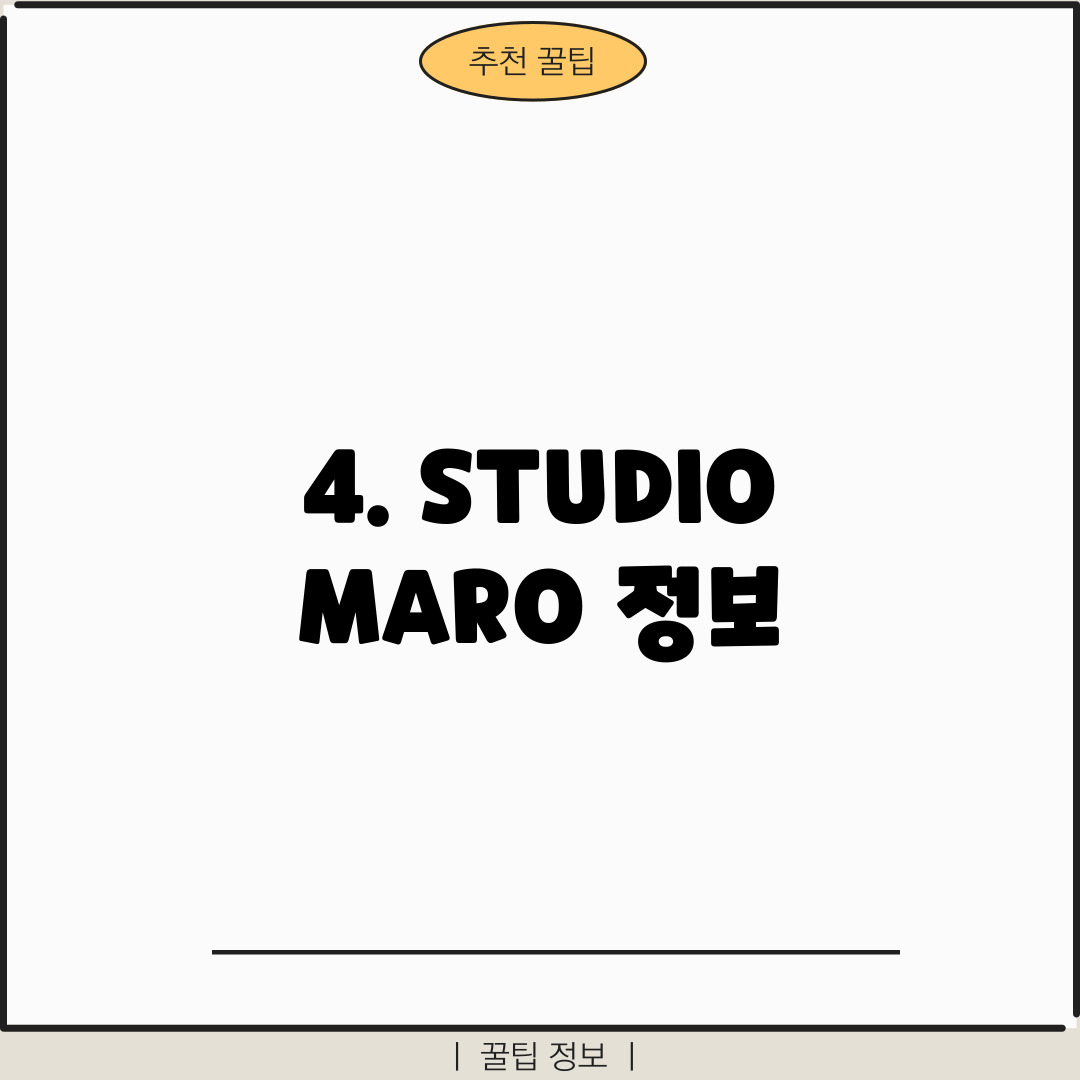 4. STUDIO MARO 정보