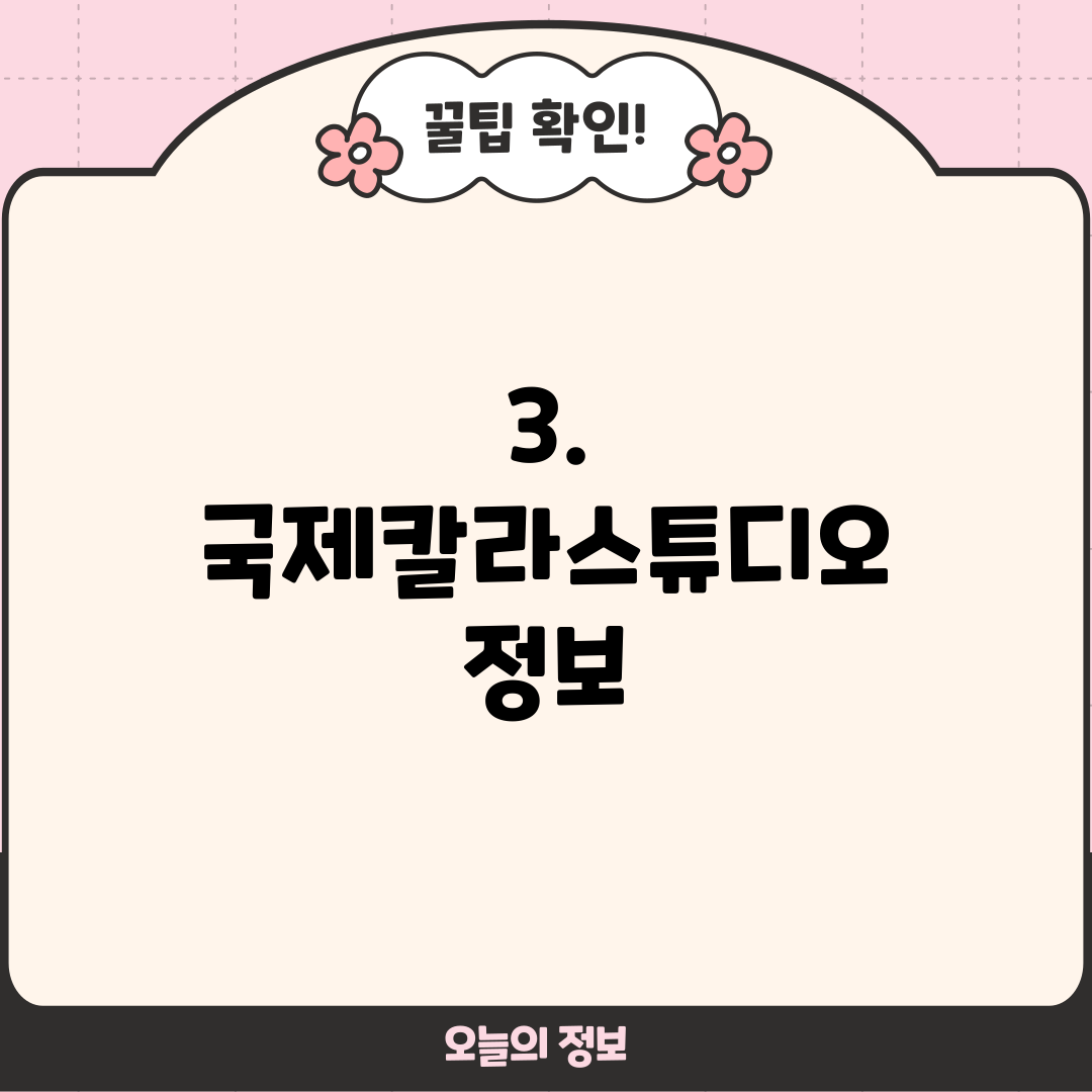 3. 국제칼라스튜디오 정보