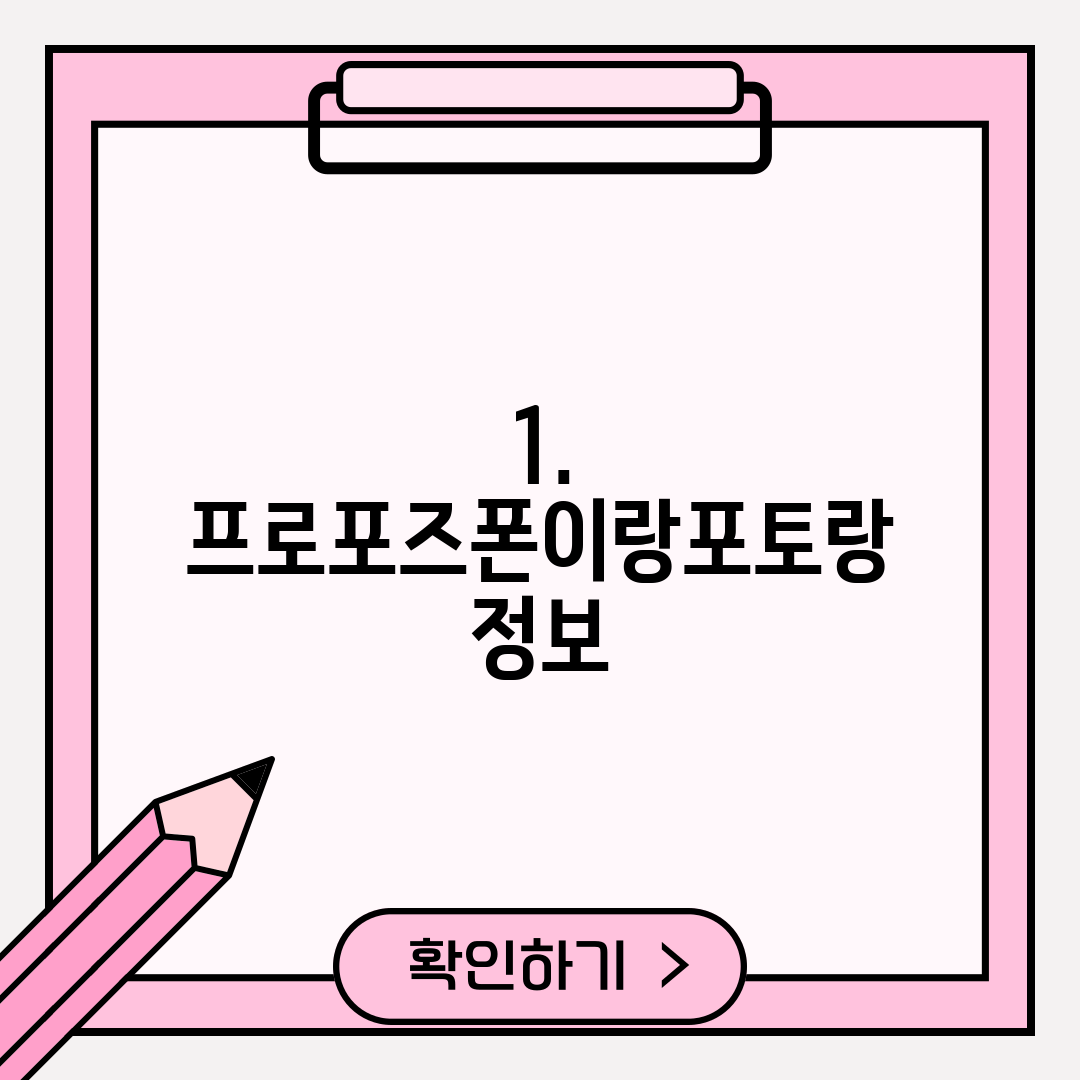 1. 프로포즈폰이랑포토랑 정보