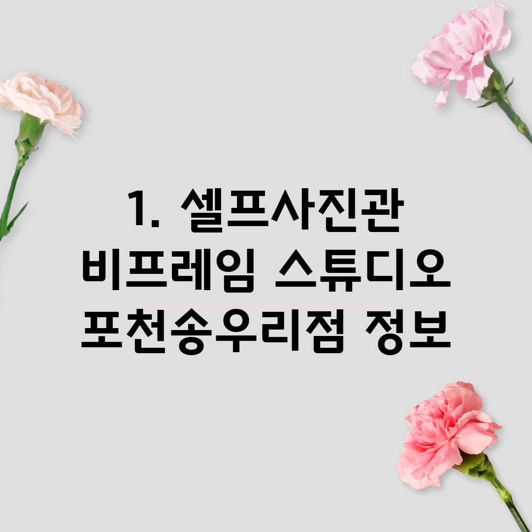 1. 셀프사진관 비프레임 스튜디오 포천송우리점 정보