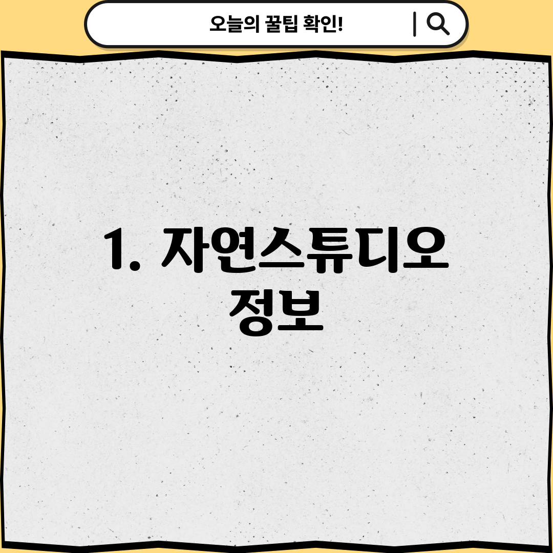 1. 자연스튜디오 정보
