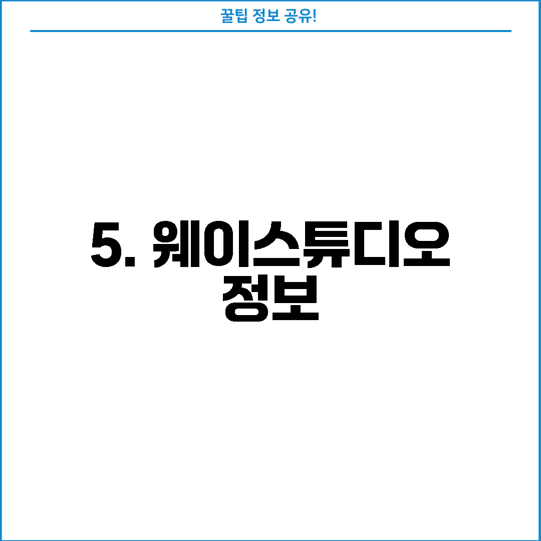 5. 웨이스튜디오 정보