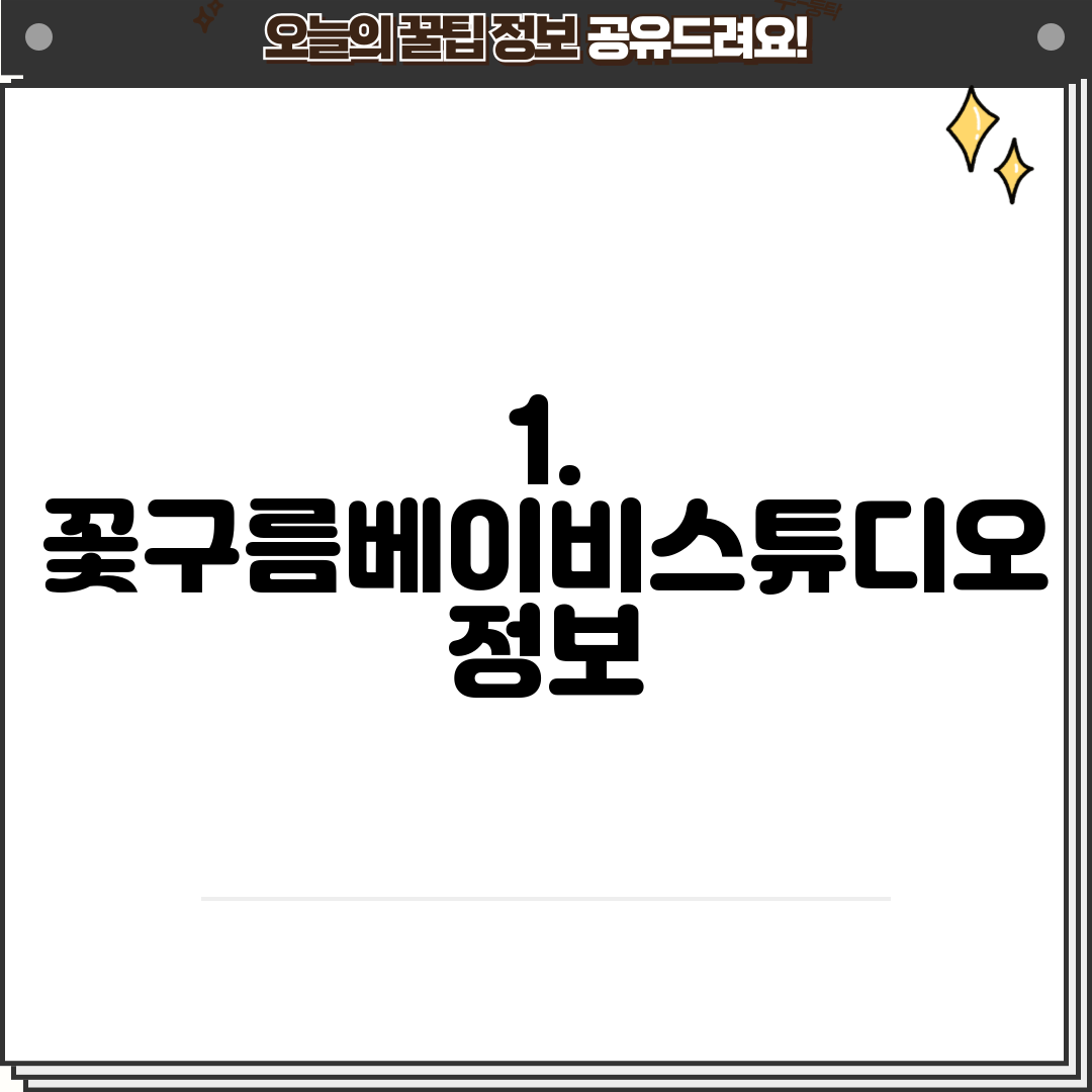 1. 꽃구름베이비스튜디오 정보