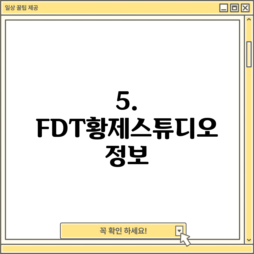 5. FDT황제스튜디오 정보