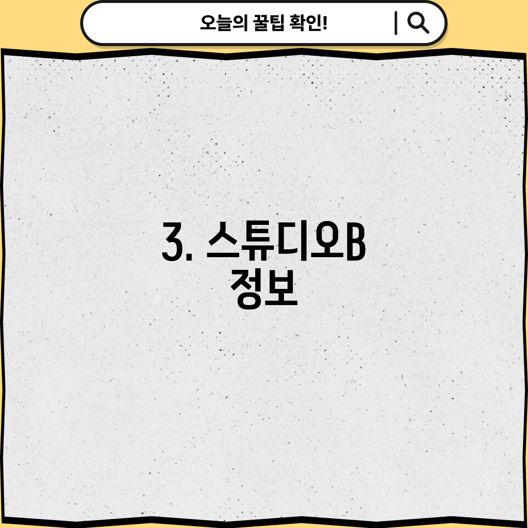 3. 스튜디오B 정보