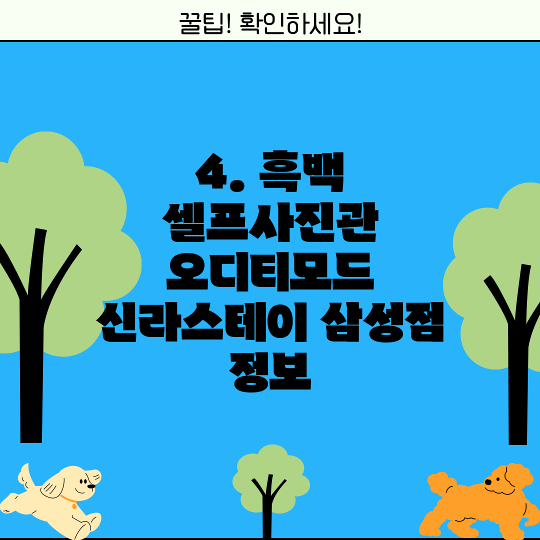 4. 흑백 셀프사진관 오디티모드 신라스테이 삼성점 정보