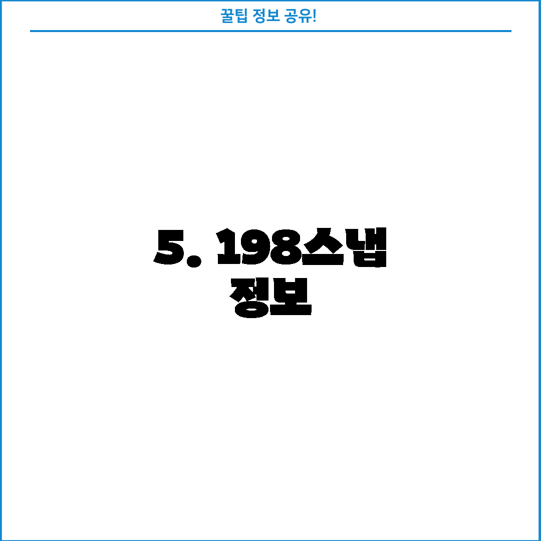 5. 198스냅 정보